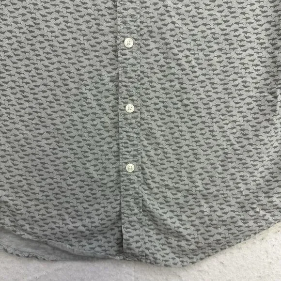 American Eagle Shirt Mens Small S Gray Shark Super Soft Button Down Long Sleeve - Picture 4 of 13